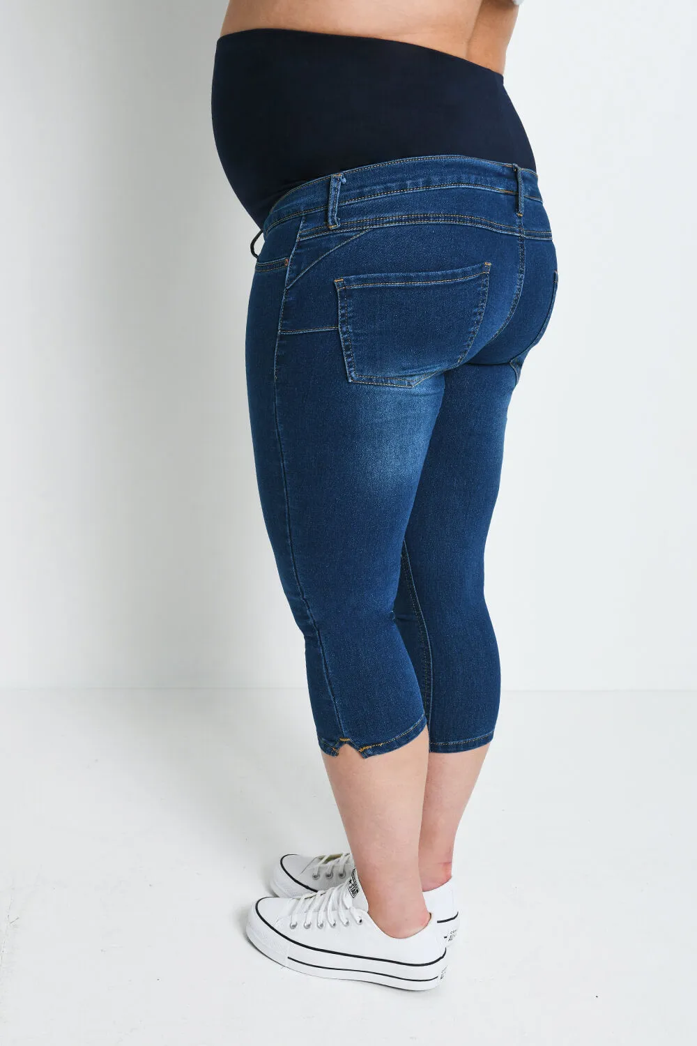 Maternity Cropped Jeggings - Dark Blue