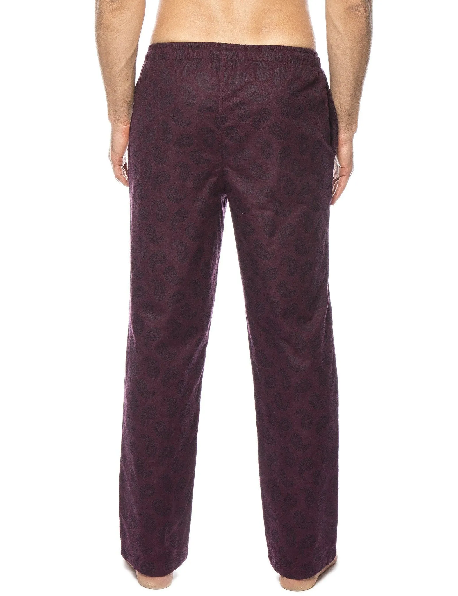 Men's 100% Cotton Flannel Lounge Pants - Paisley Fig/Black