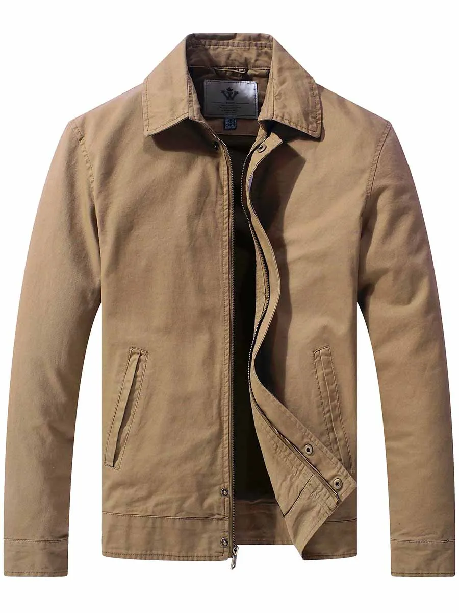 Men's Canvas Utility Work Wear Lightweight Casual Military Jacket