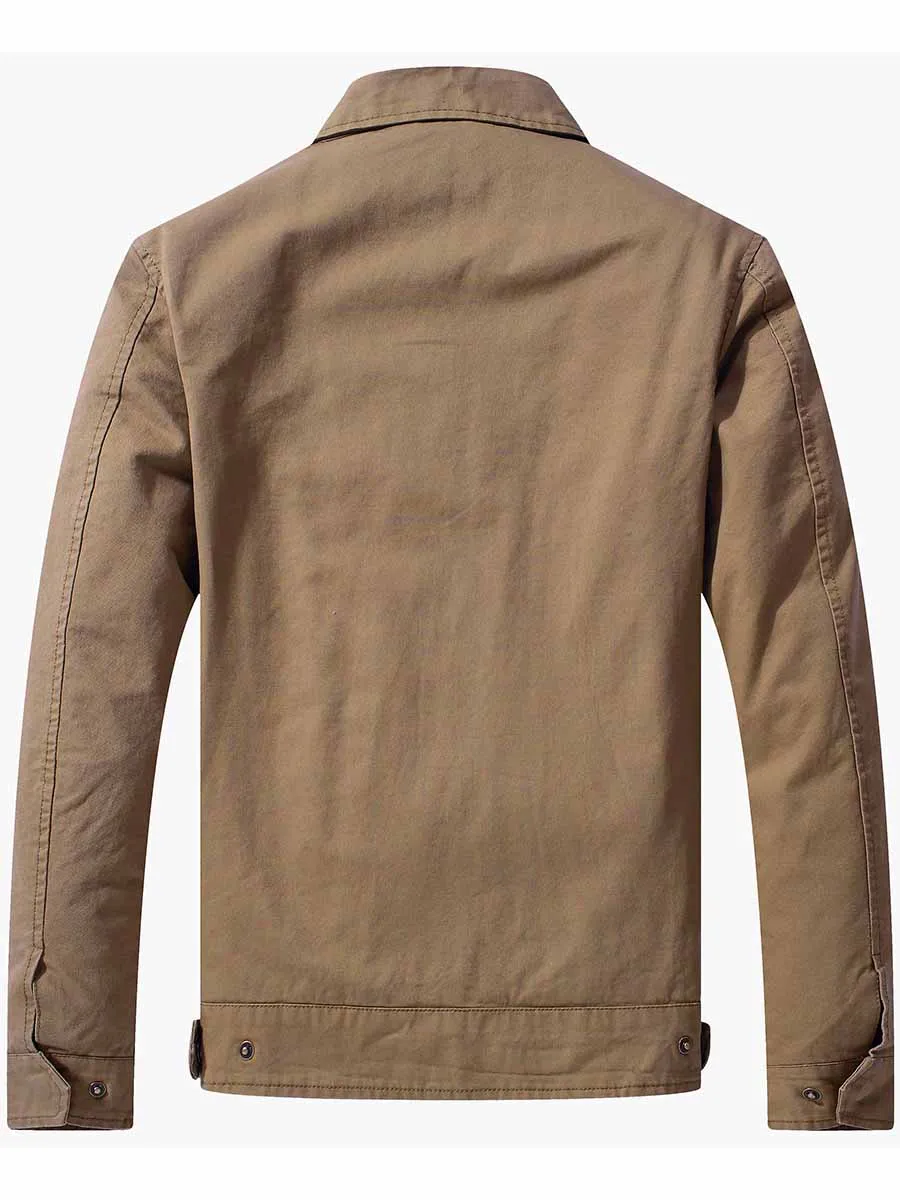 Men's Canvas Utility Work Wear Lightweight Casual Military Jacket