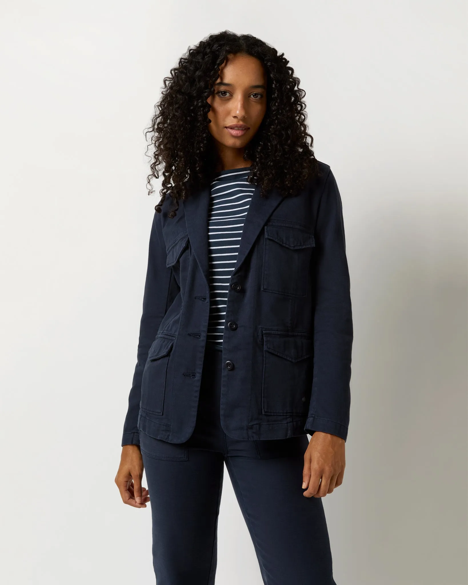 Military Jacket in Midnight Blue