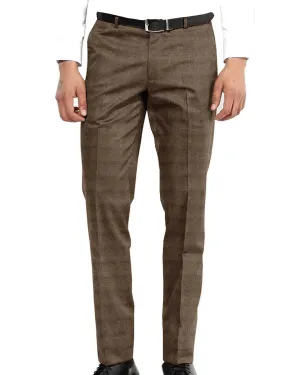 Minnis Flannel: Light Brown Glen Check Pants