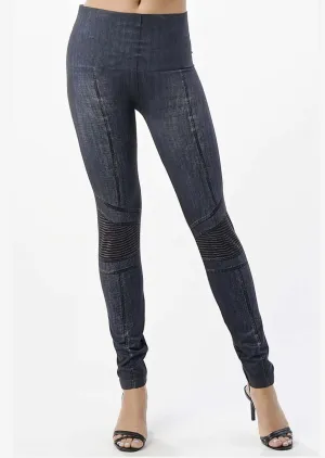 Moto Denim Sublimation Print Jeggings - Clearance Final Sale