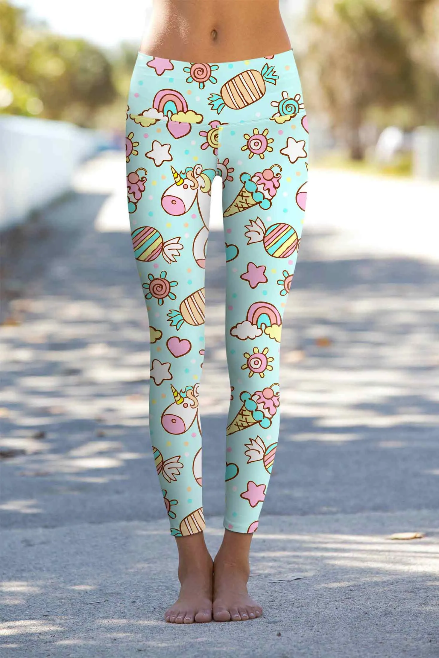 My Friend Unicorn Lucy Mint Colorful Printed Leggings - Mommy and Me