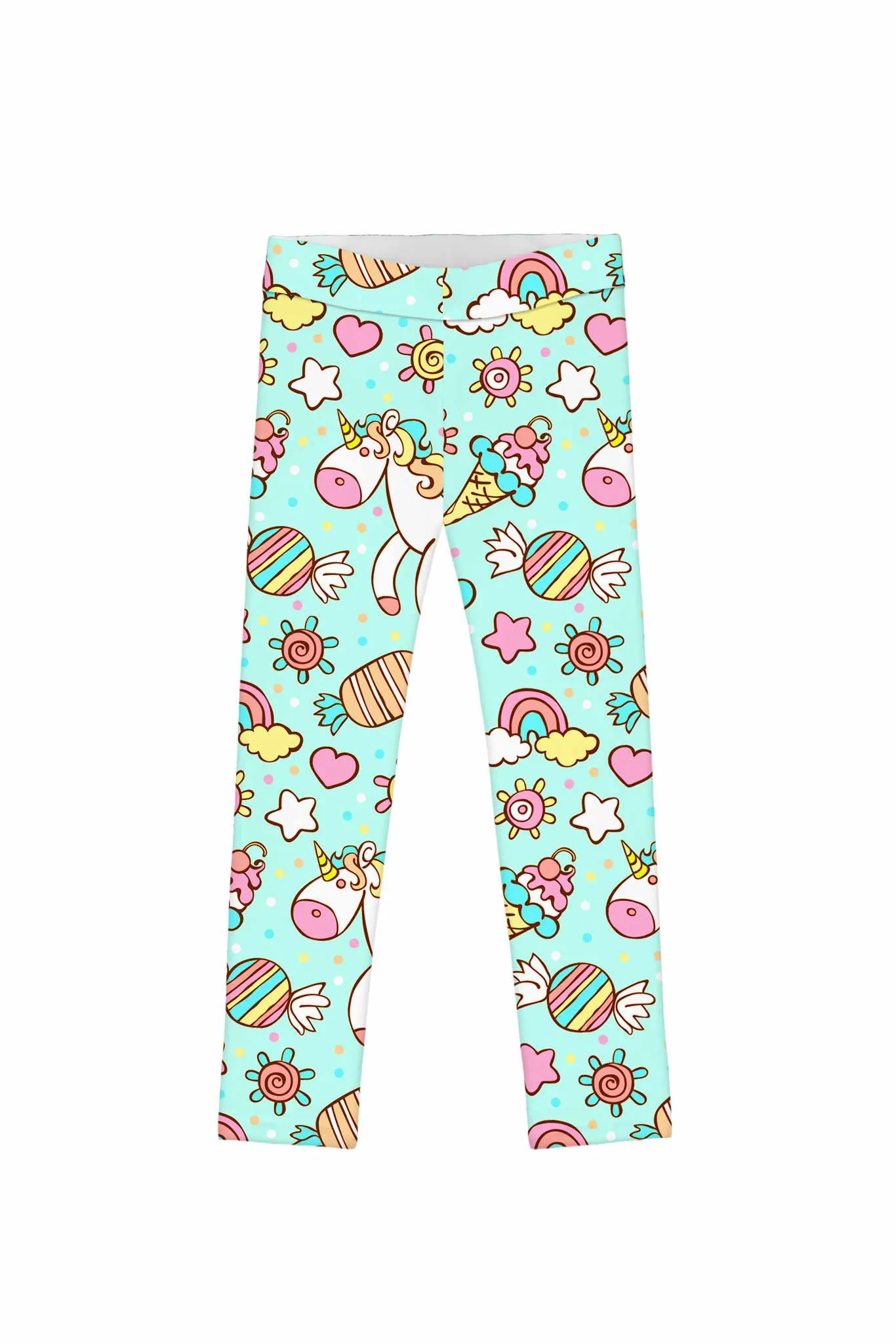 My Friend Unicorn Lucy Mint Colorful Printed Leggings - Mommy and Me