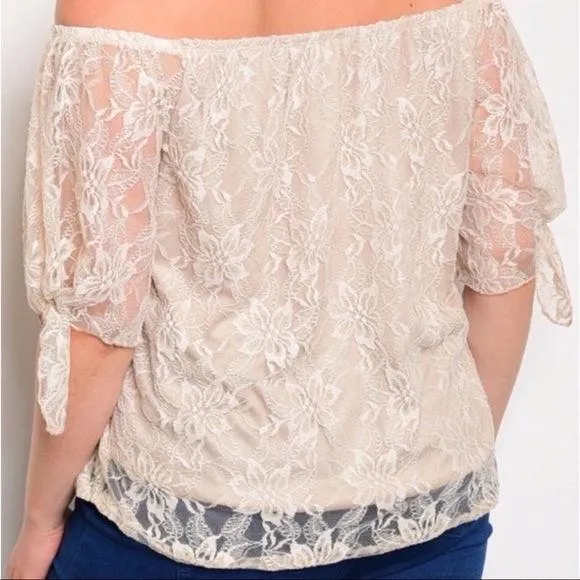 Off-Shoulder Bow Knot Sleeve Bardot Blouse