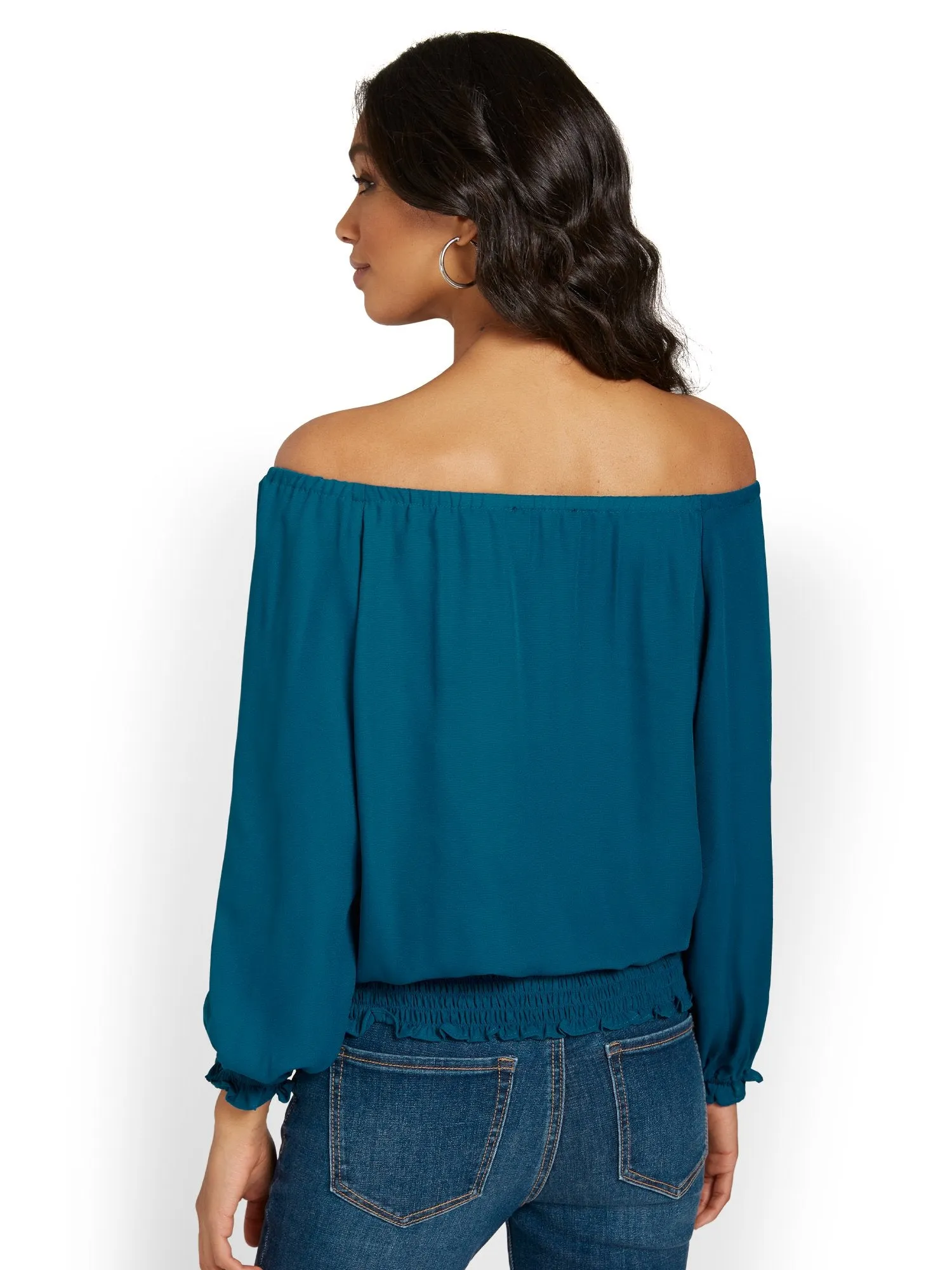 Off-The-Shoulder Smock Top