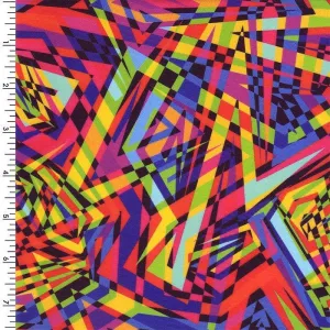 P-SPT101-0 | abstract, multi-color, geometric, Printed Spandex