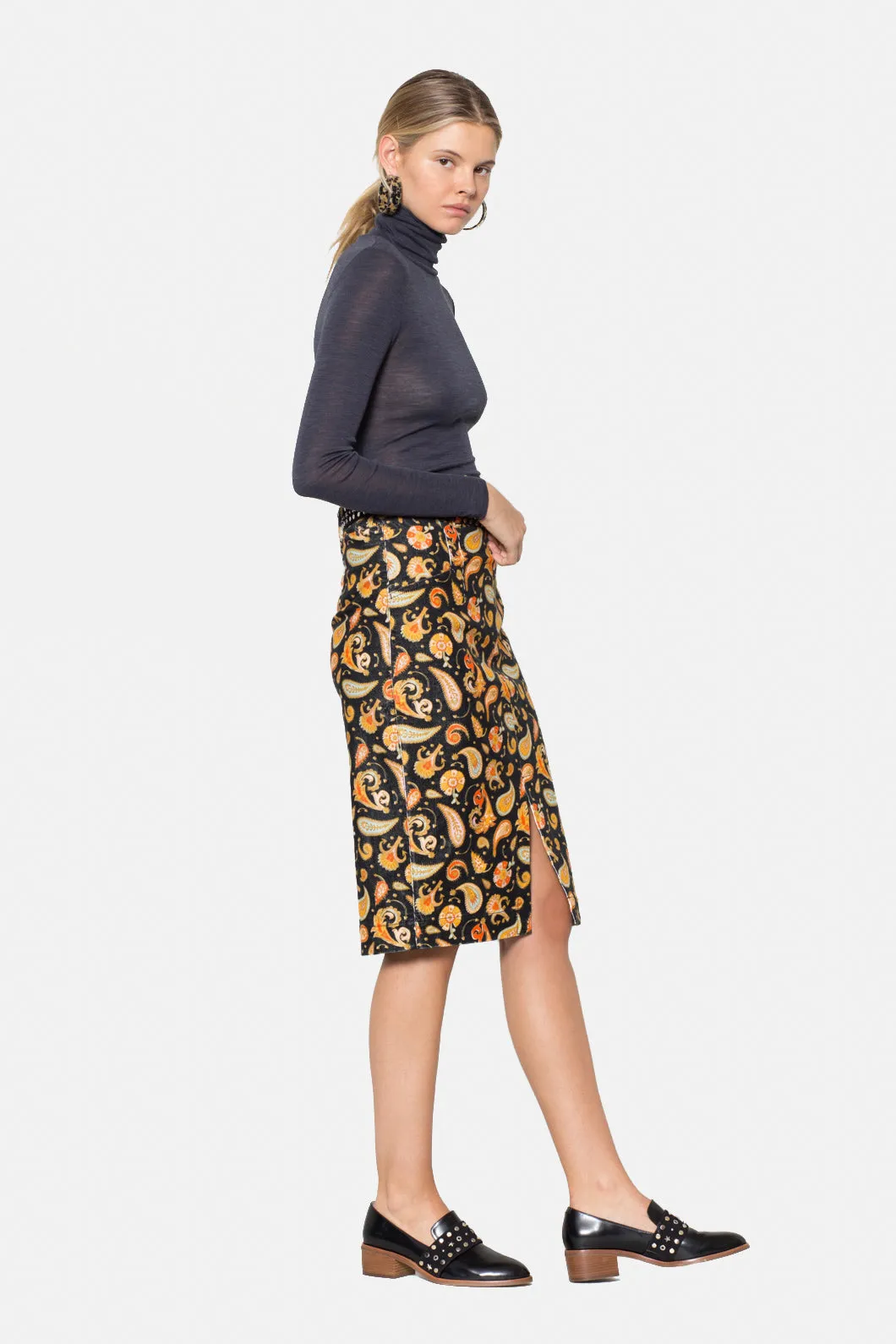 Paisley Cord Skirt