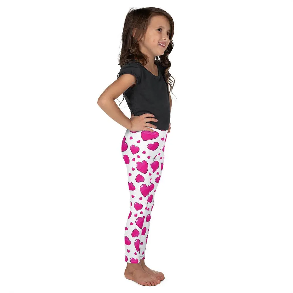 Pink Heart Shaped Balloons Kid's Leggings