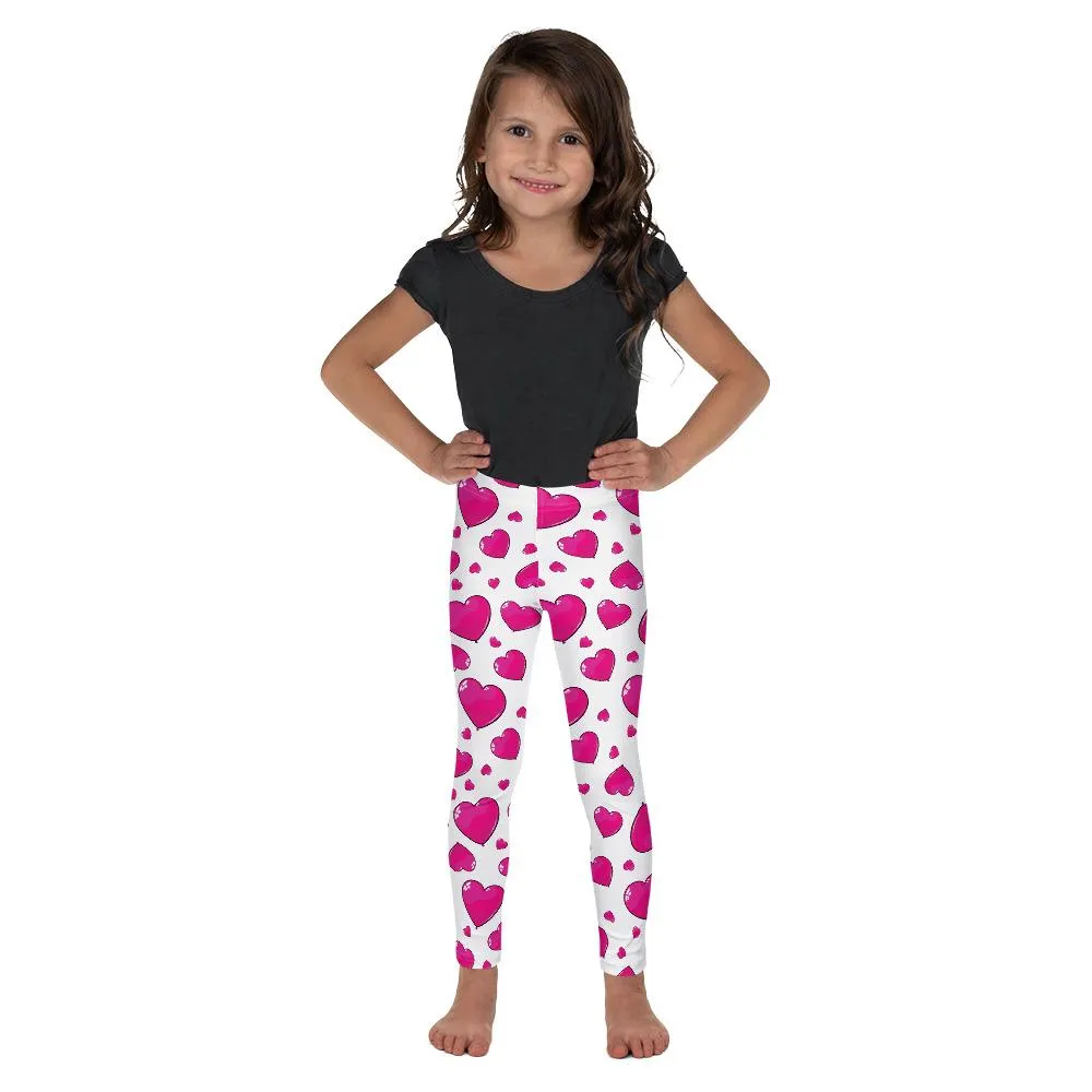 Pink Heart Shaped Balloons Kid's Leggings