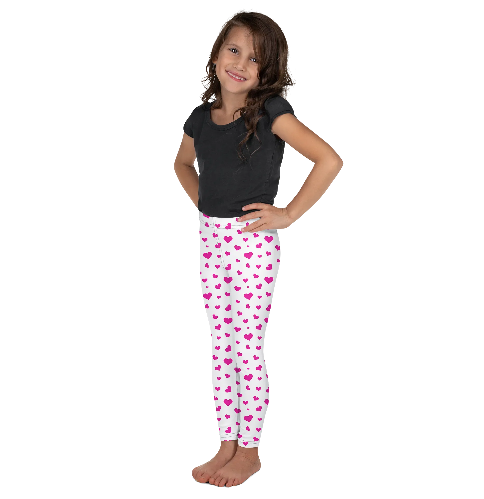 Pink Hearts Kid's Leggings