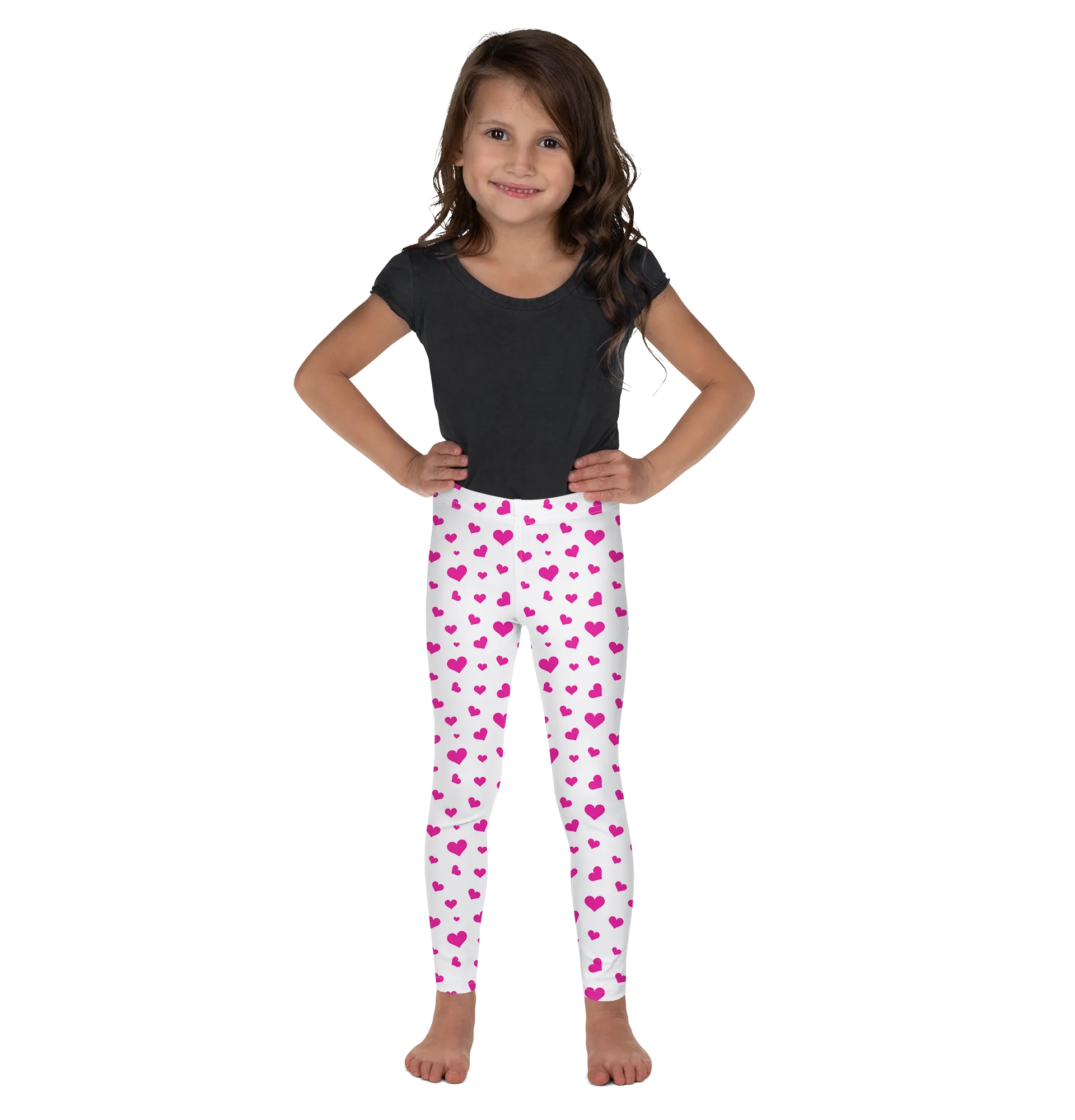 Pink Hearts Kid's Leggings