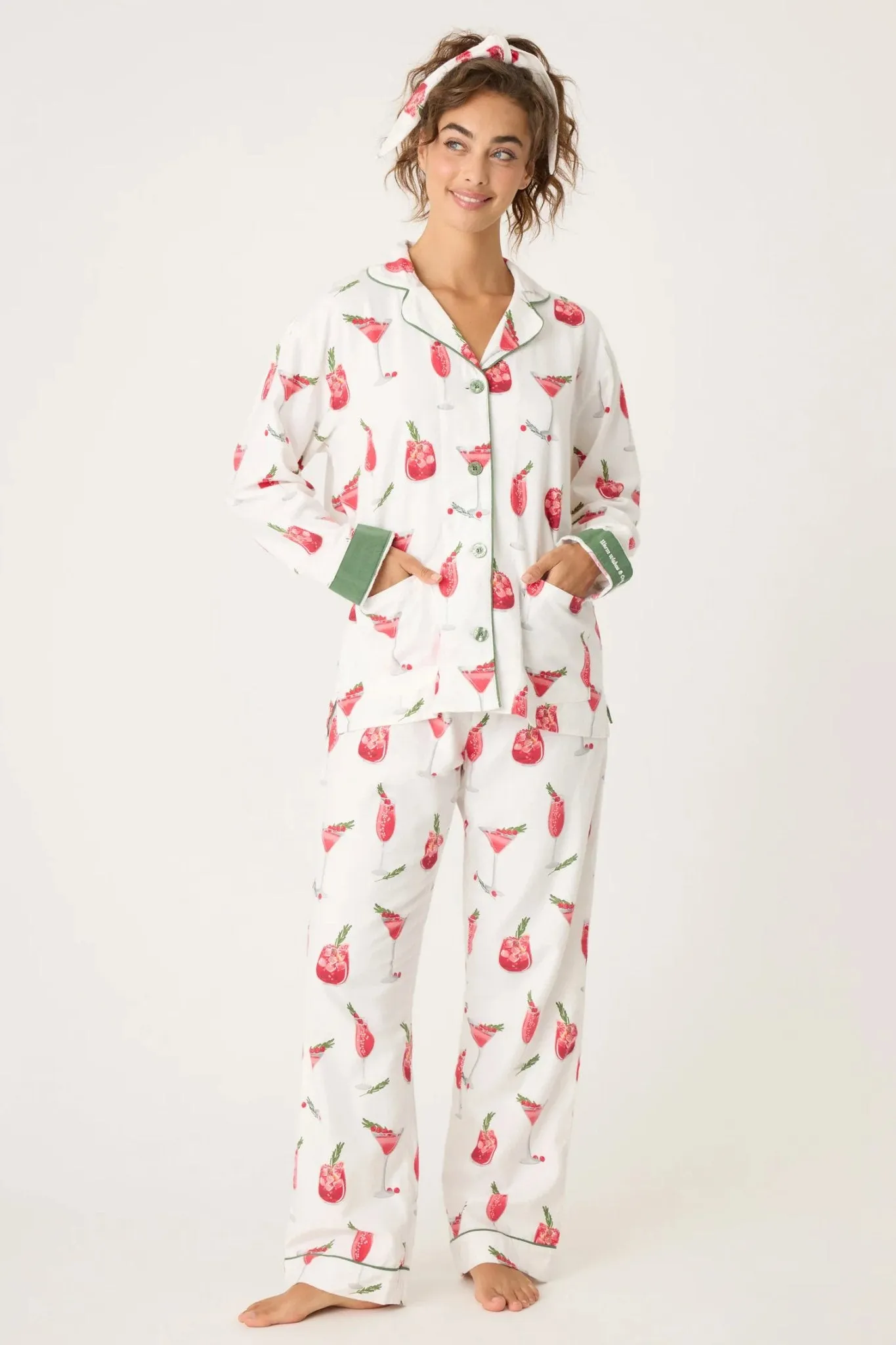 PJ Salvage: Cranberries & Cocktails Flannel PJ Set