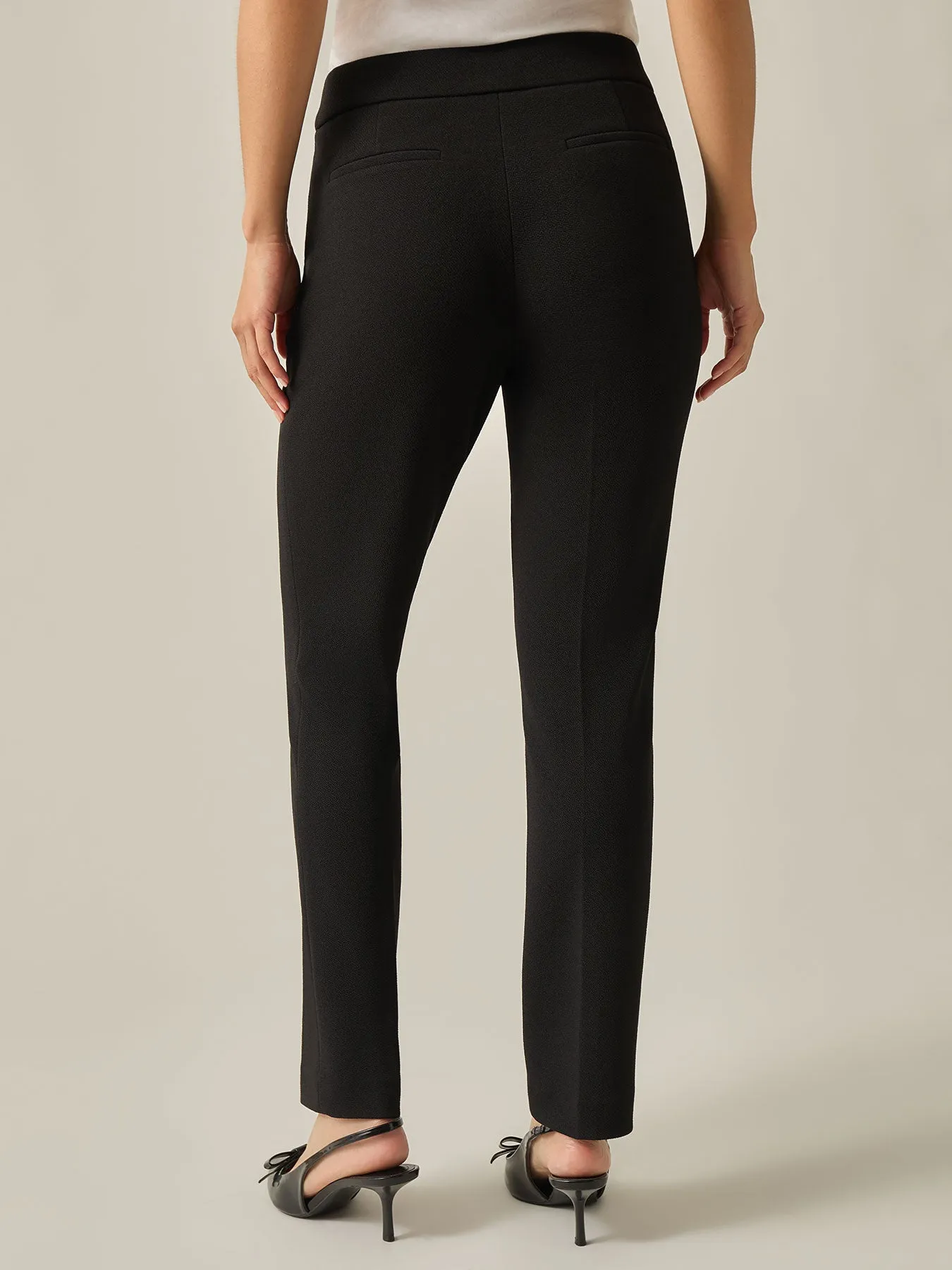 Plus Pull-On Slim Pants, Crosshatch