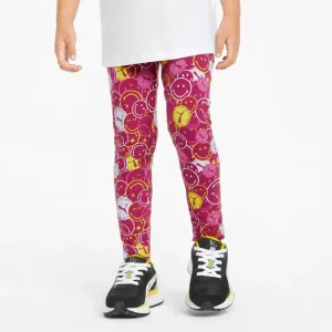 Puma X Smiley World Printed Girls Lifestyle Tight Fuchsia