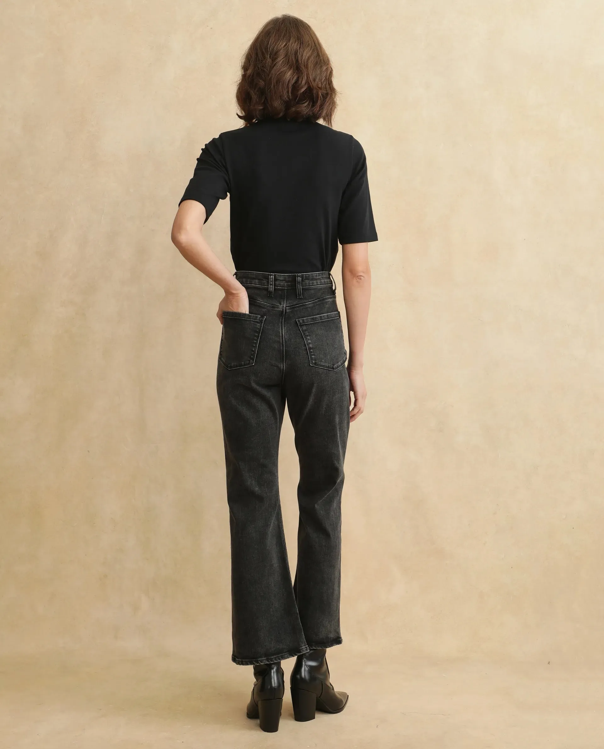 Rareism Women Mica Primary Black  Denim Pant