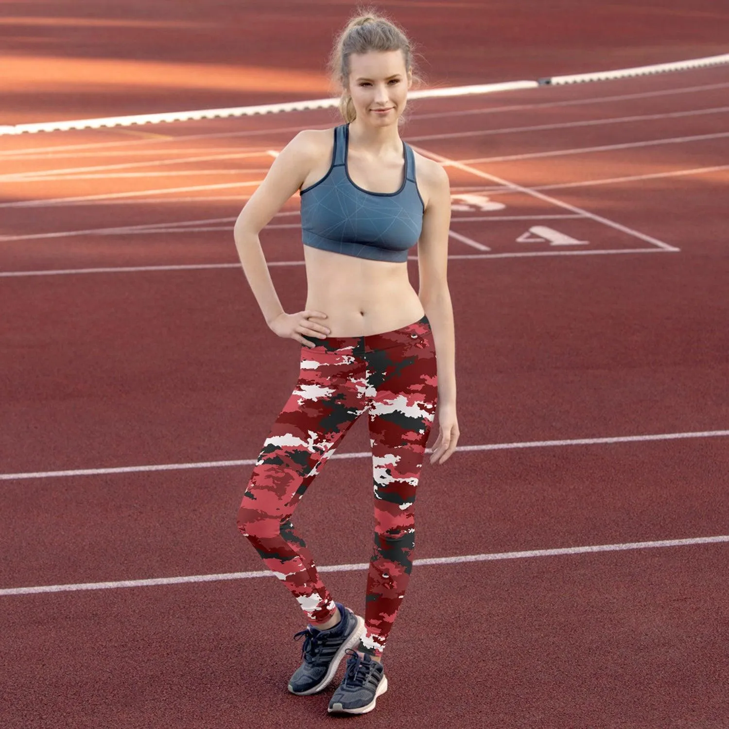 Red Camo Leggings for Women