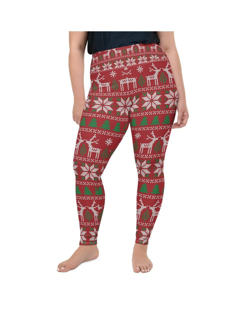 Red Ugly Christmas Plus Size Leggings