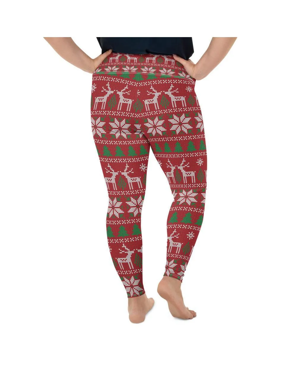 Red Ugly Christmas Plus Size Leggings