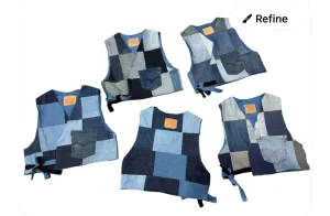 rework style vest made from jeans material 50 pcs