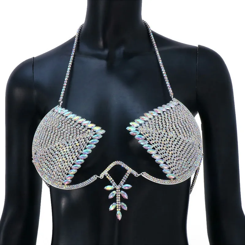 Rhinestone Crystal Bra Top