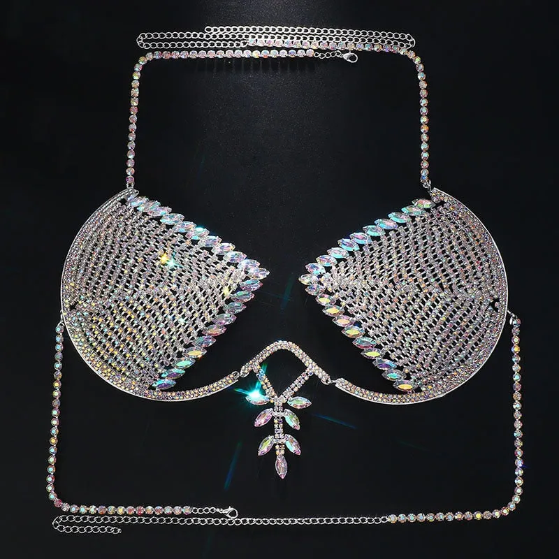 Rhinestone Crystal Bra Top