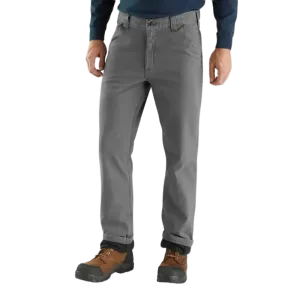 Rugged Flex® Relaxed Fit Canvas Knit-Lined Utility Work Pant | Gravel