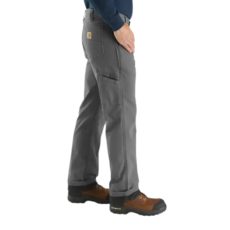 Rugged Flex® Relaxed Fit Canvas Knit-Lined Utility Work Pant | Gravel