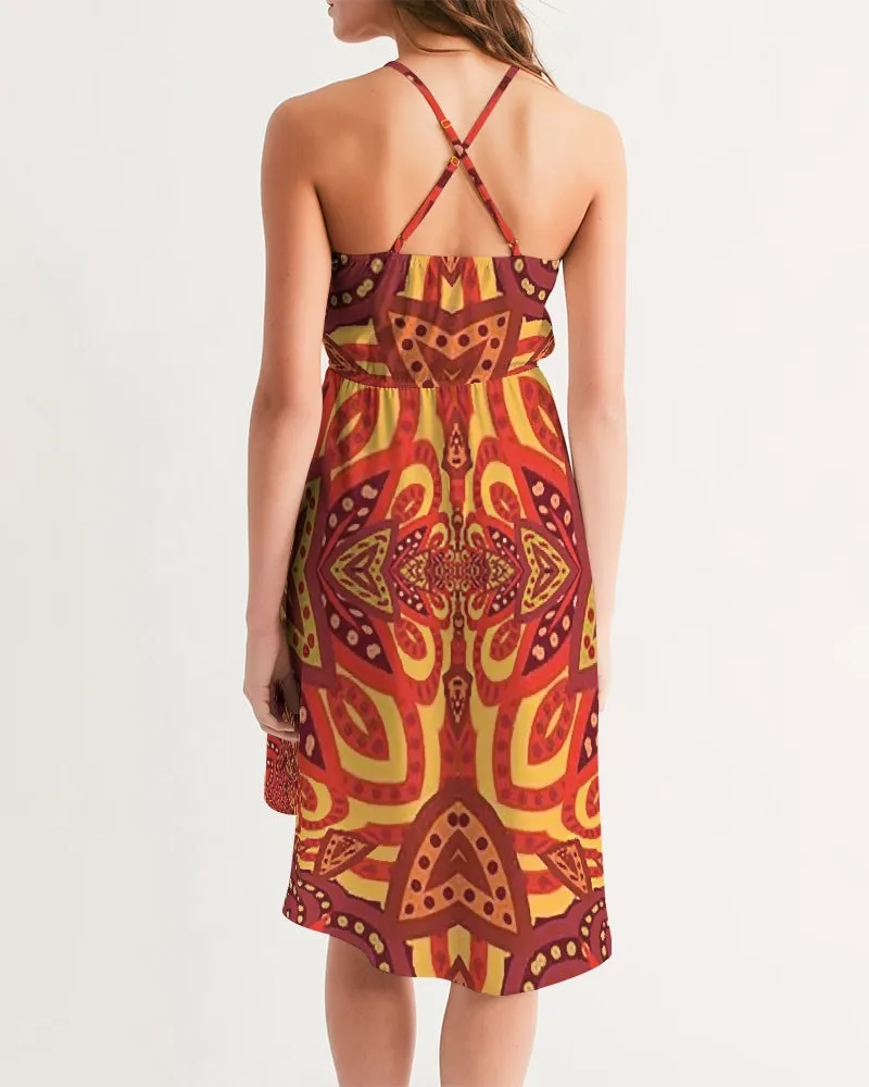 Rust 2 Women's High-Low Halter Dress