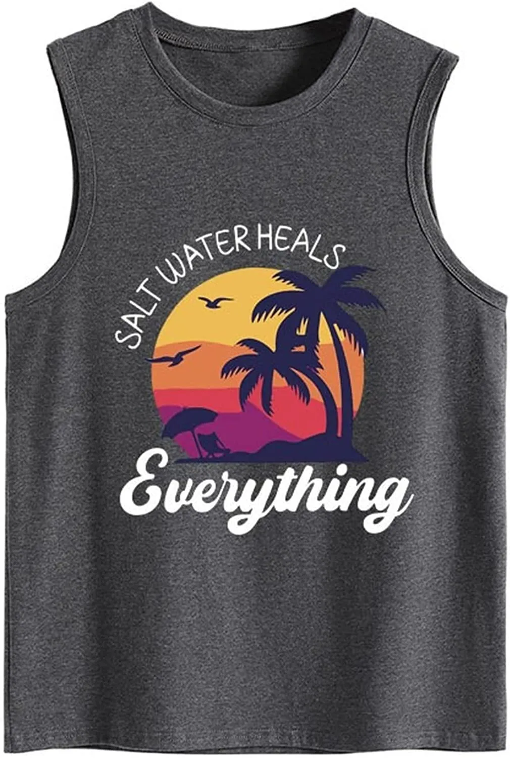 Saltwater Heals Everything Tank Tops Women Beach Summer Vacation Shirt