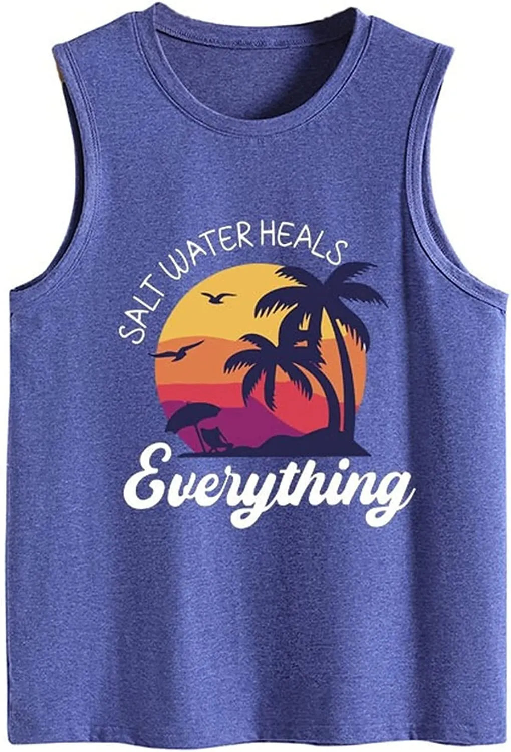 Saltwater Heals Everything Tank Tops Women Beach Summer Vacation Shirt