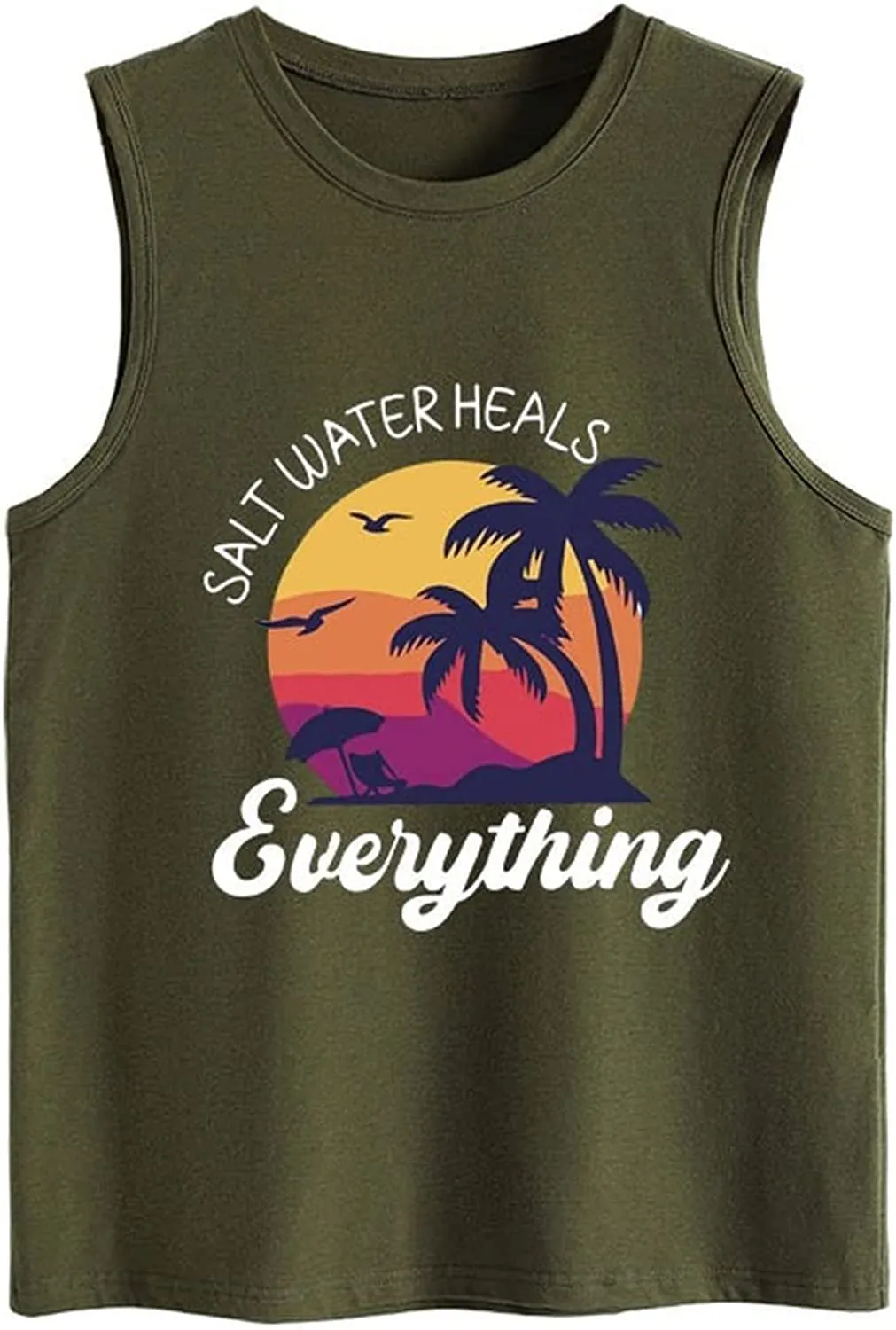 Saltwater Heals Everything Tank Tops Women Beach Summer Vacation Shirt