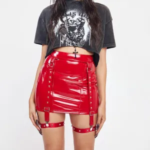 Sexy Sexy Nightclub Leather Skirt Y2g Millennium Faux Leather Street Hip Skirt Women