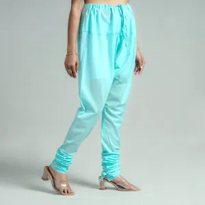 Sky Blue - Plain Dyed Cotton Ankle Length Churidar