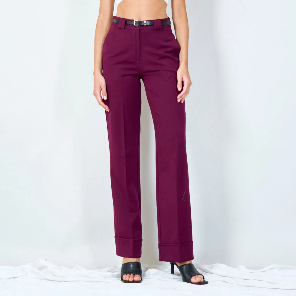 Slim fit tailored trousers with belt wholesale