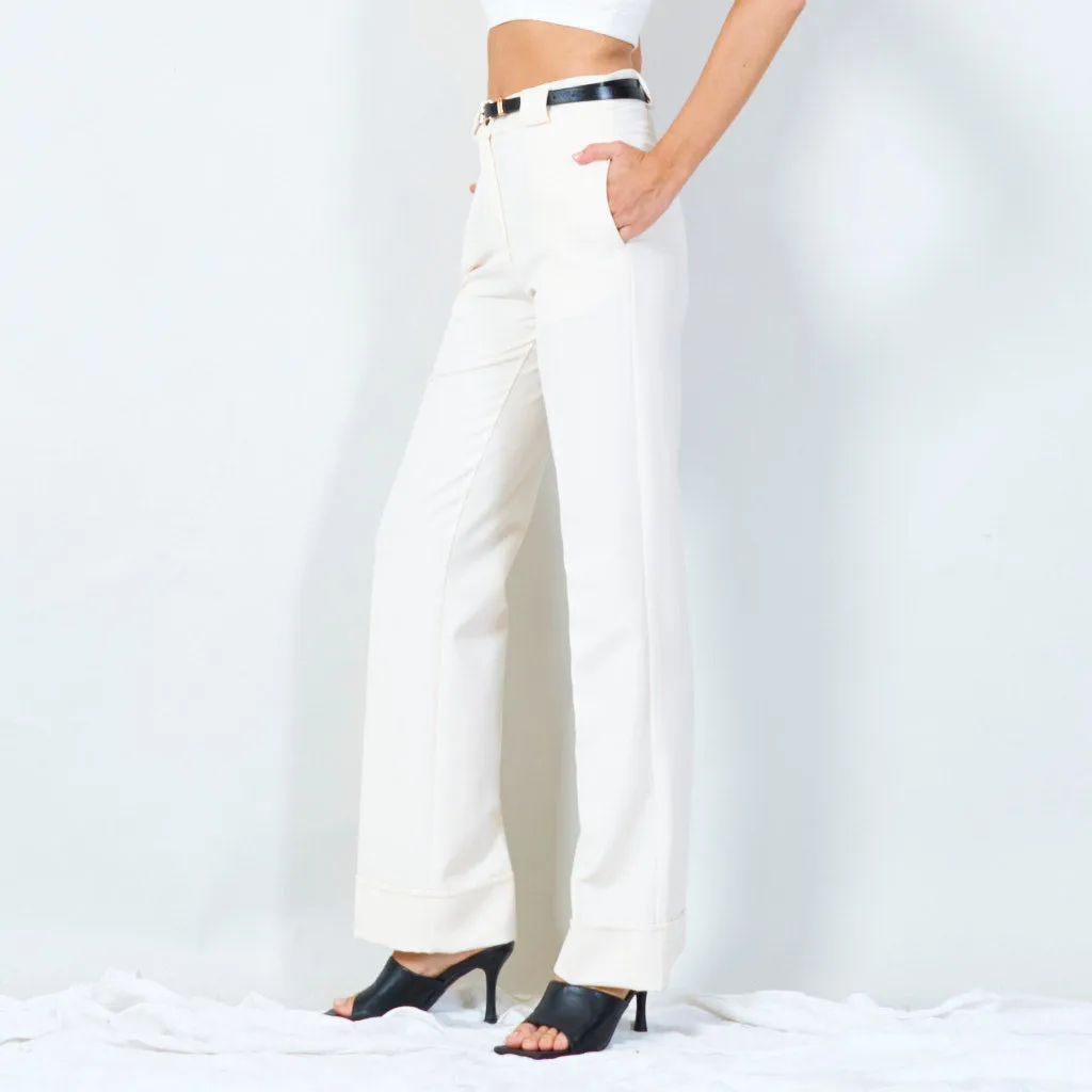 Slim fit tailored trousers with belt wholesale