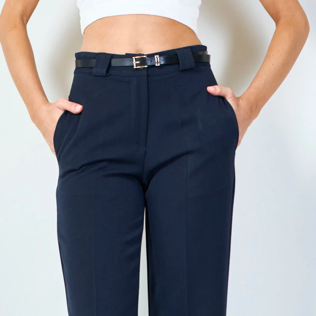 Slim fit tailored trousers with belt wholesale