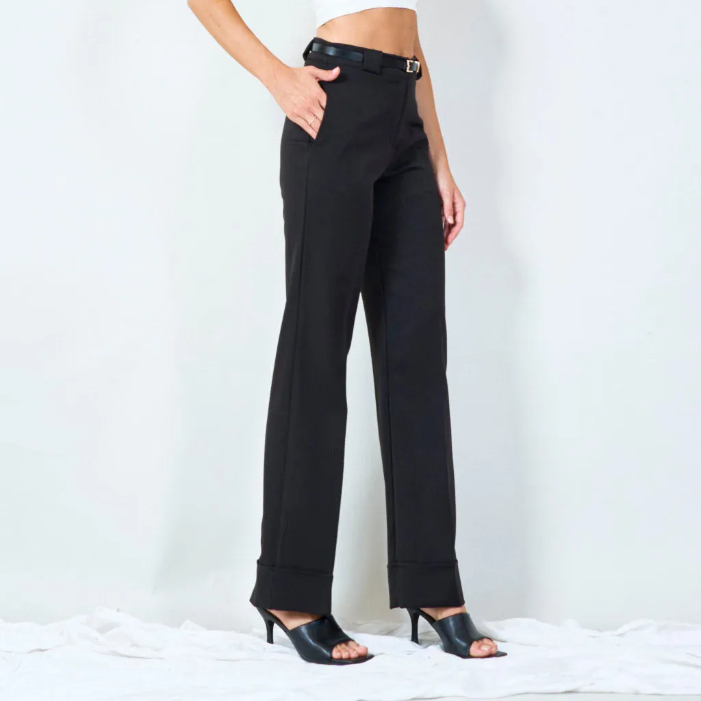 Slim fit tailored trousers with belt wholesale