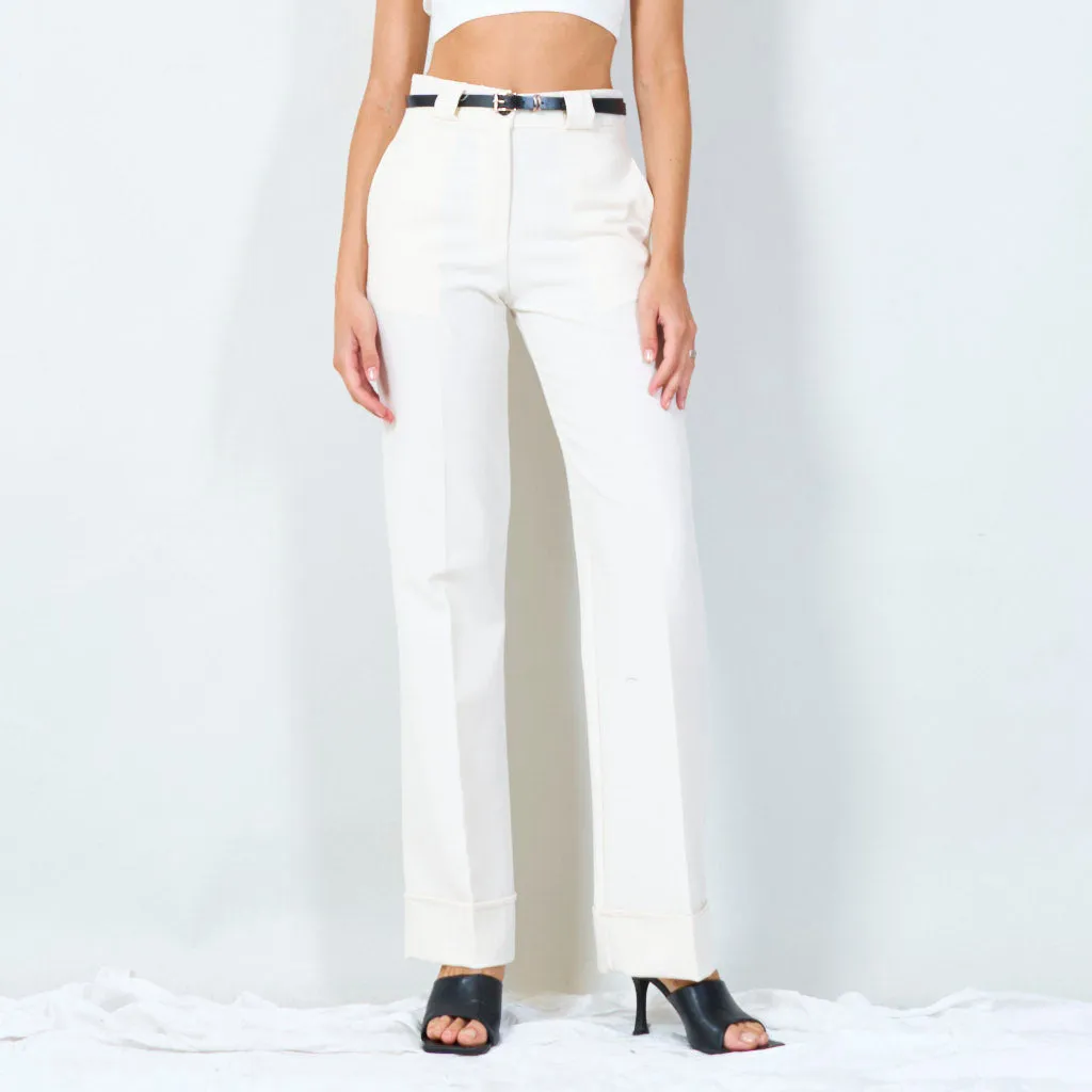 Slim fit tailored trousers with belt wholesale