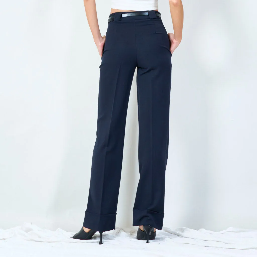 Slim fit tailored trousers with belt wholesale