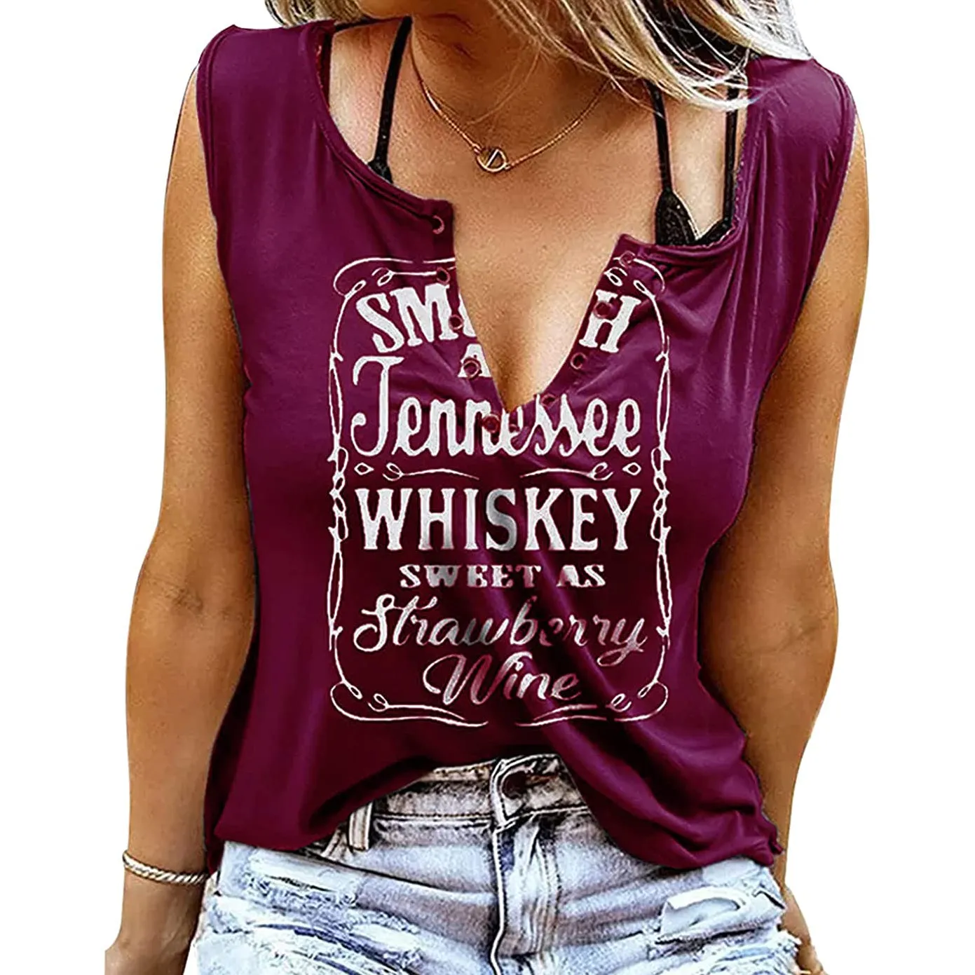 Smooth As Tennessee Whiskey Sweet As Strawberry Wine Shirt