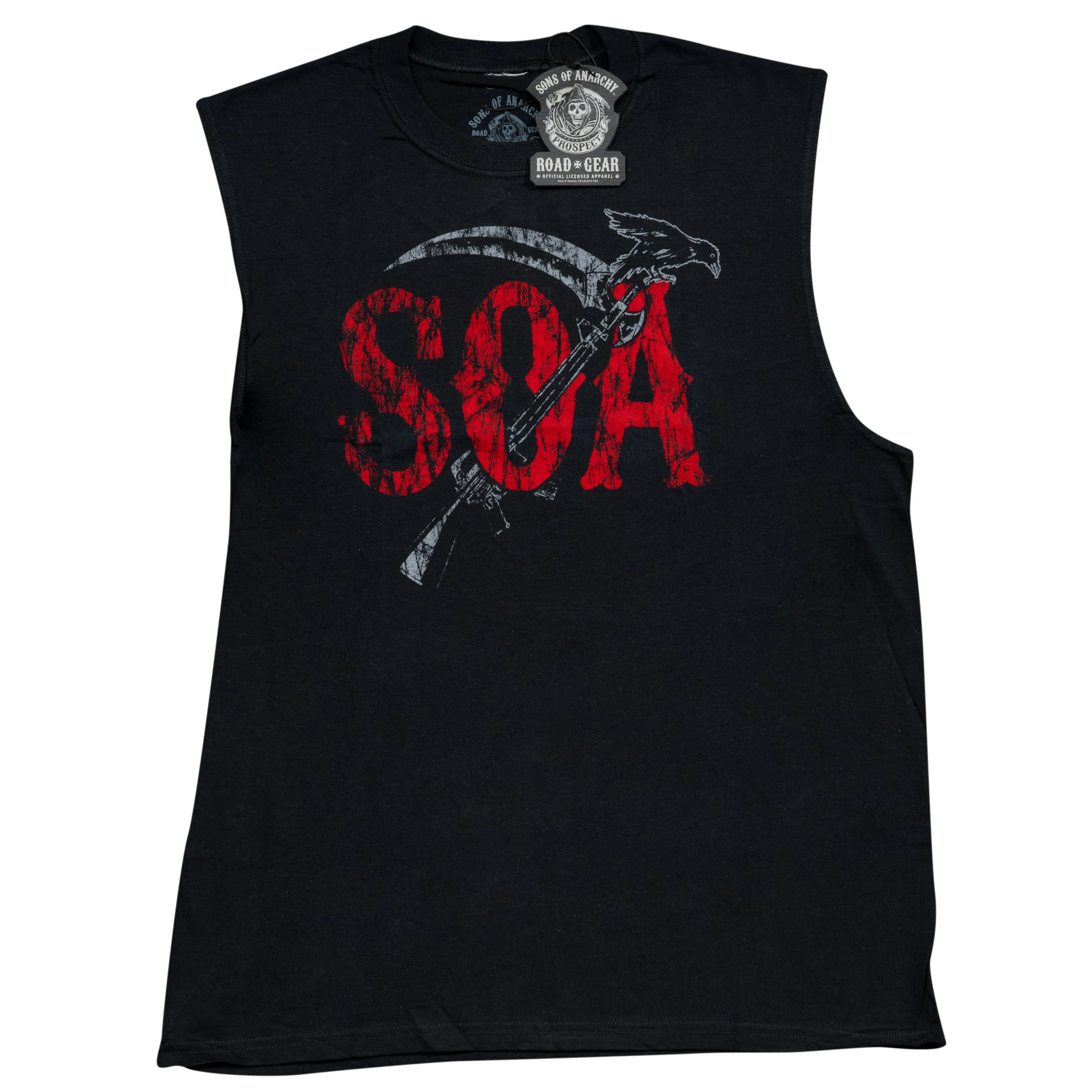 Sons Of Anarchy SOA Reaper Logo Crow Black Sleeveless T-Shirt