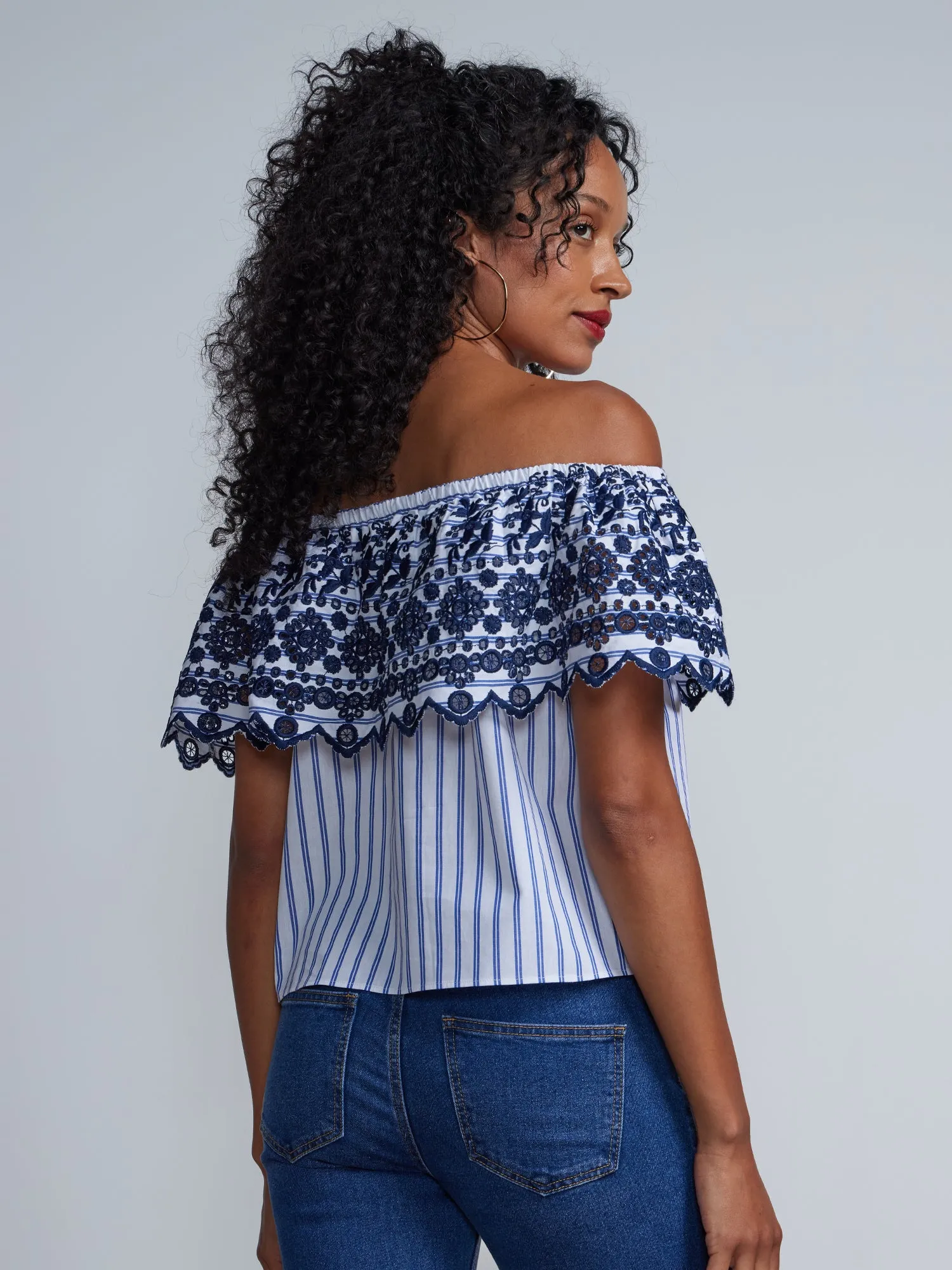 Stripe Off-Shoulder Top