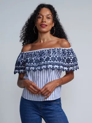 Stripe Off-Shoulder Top