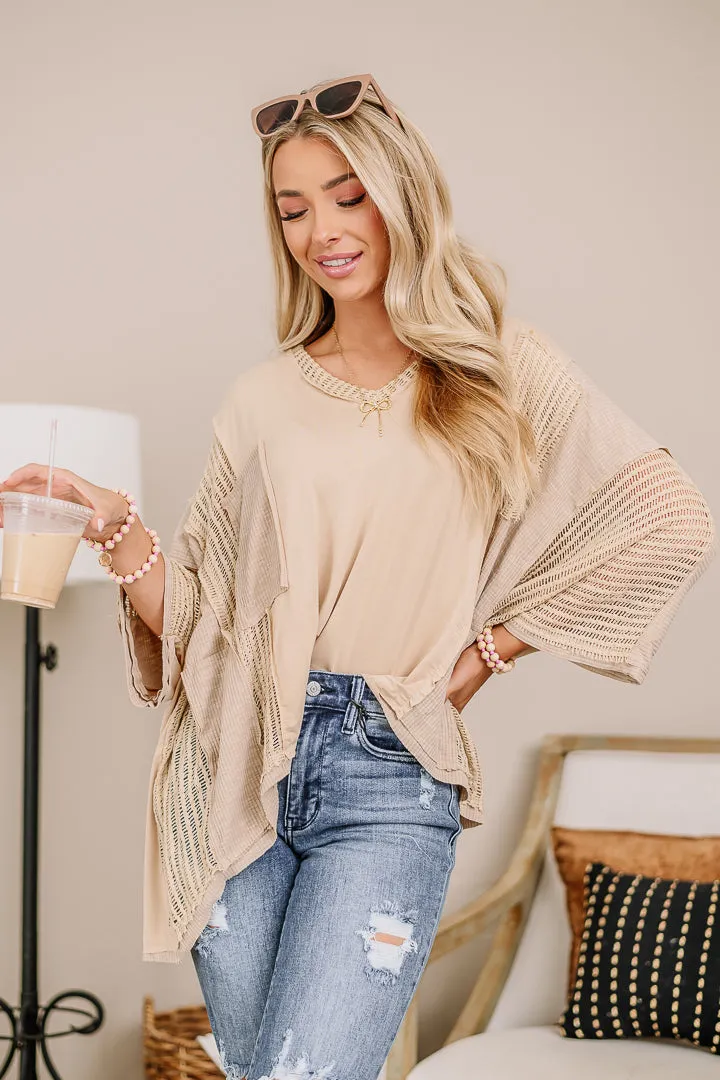 The Flower Child Contrast Top | Nude