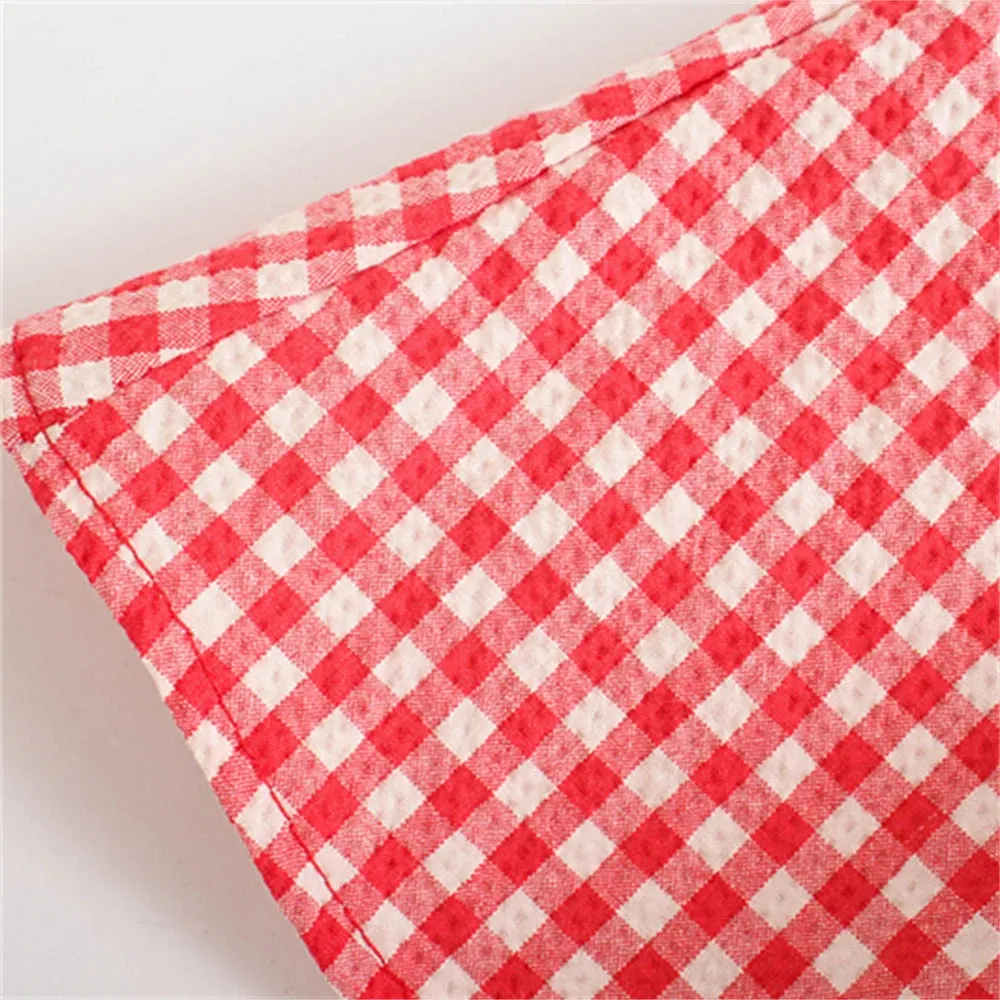 Trendy Red Gingham Cami Top