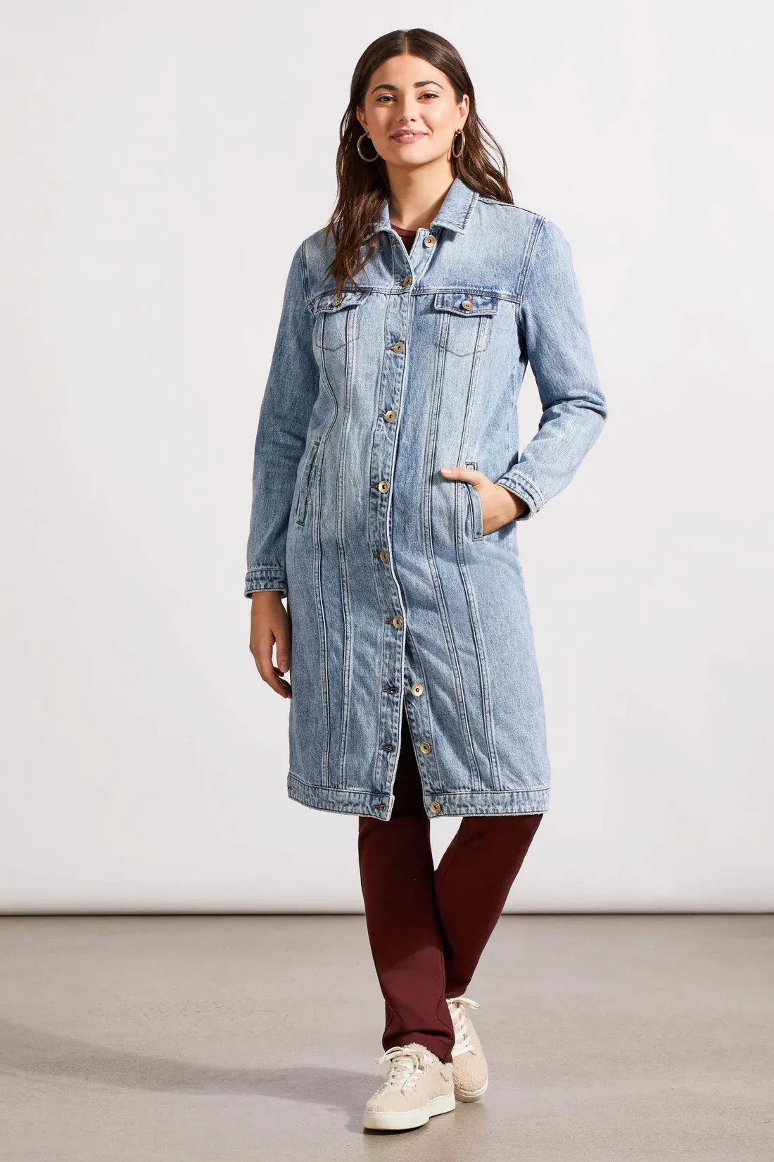 Tribal | Pocketed Denim Duster Jacket | Women's