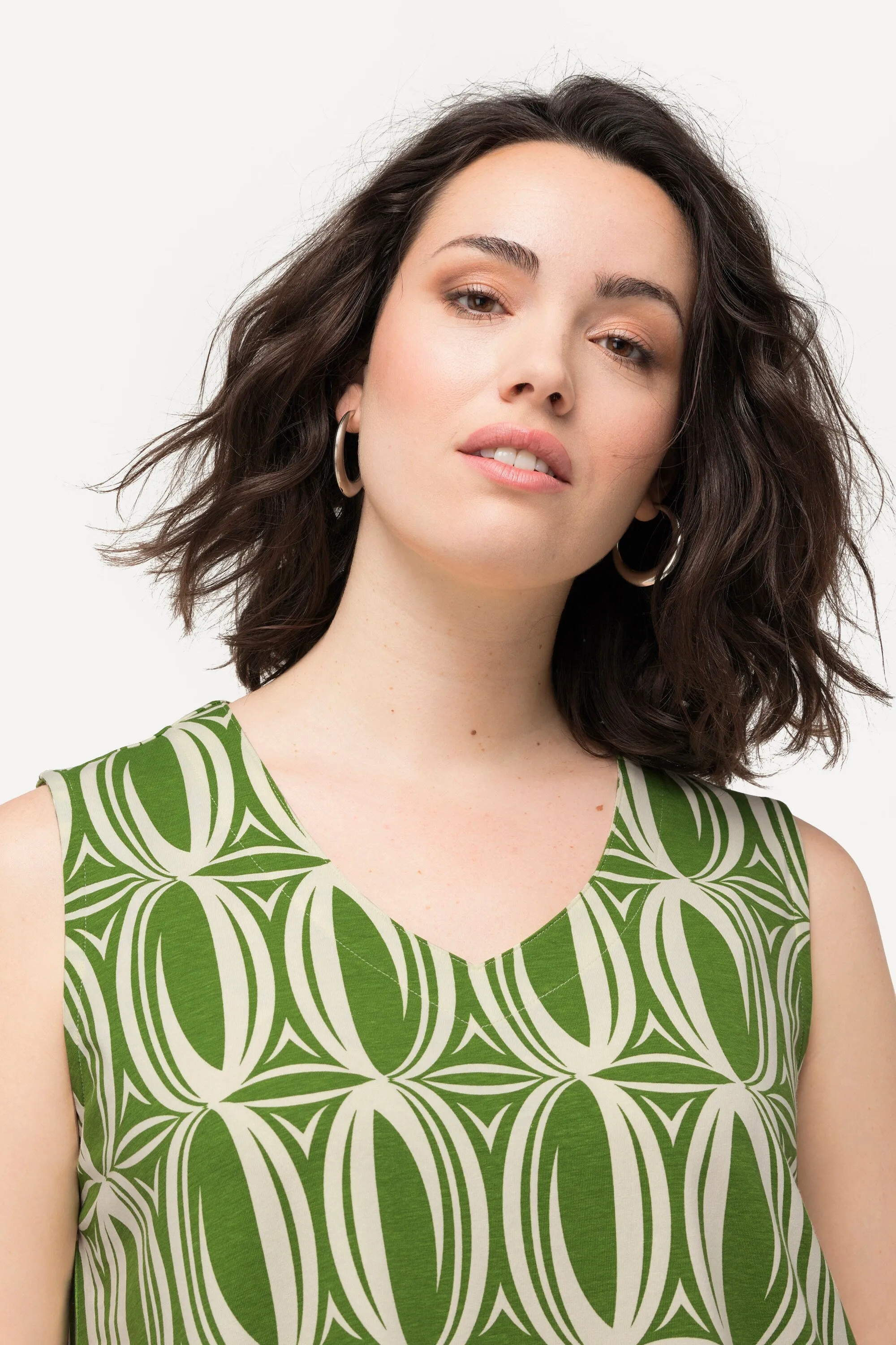 Ulla Popken Sleeveless Top in Green