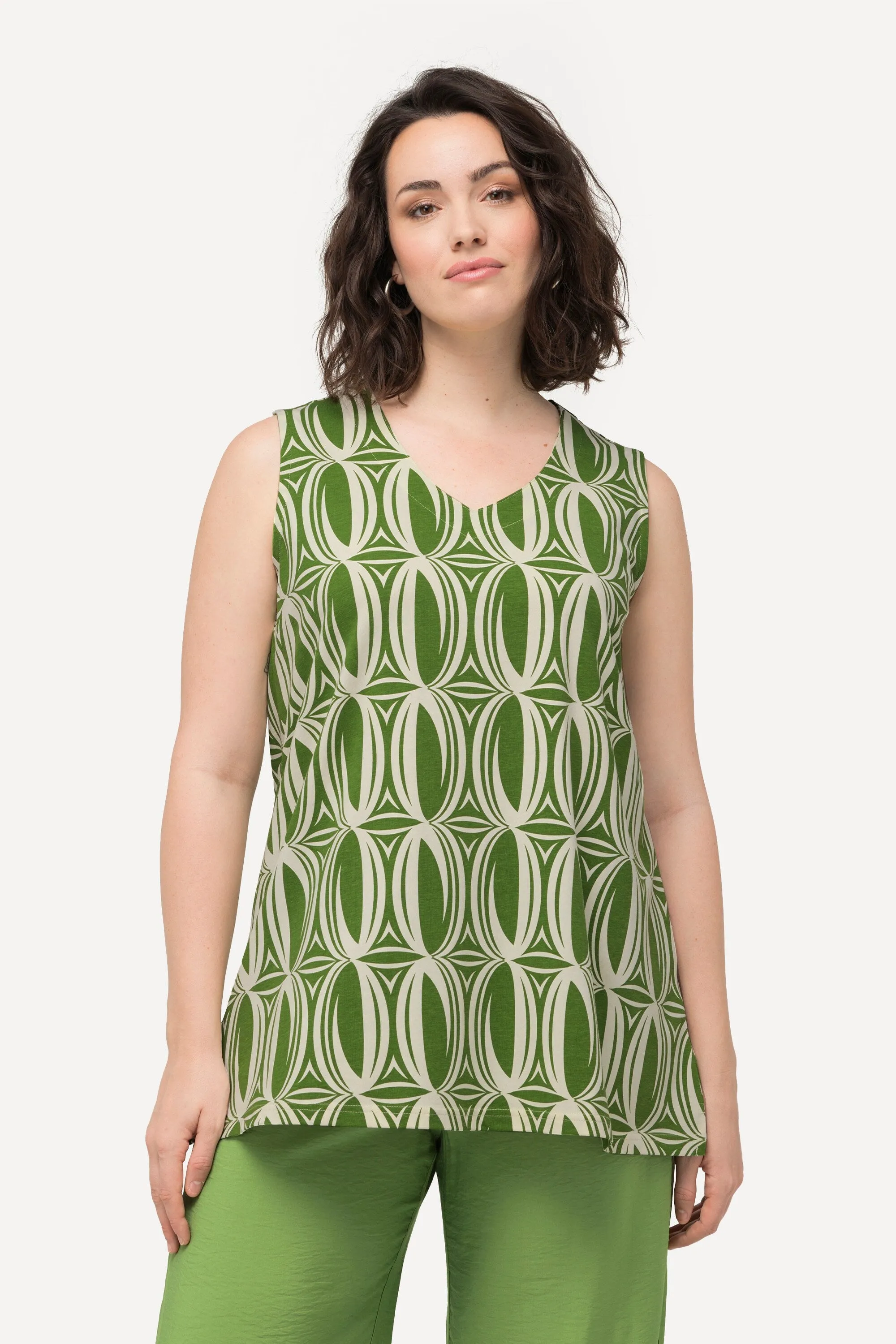 Ulla Popken Sleeveless Top in Green